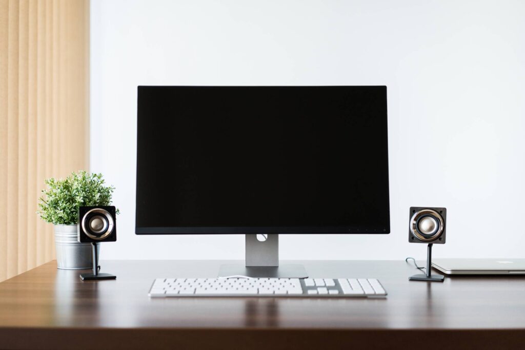 Minimalistic and Clean Home Office Computer Setup Free Photo