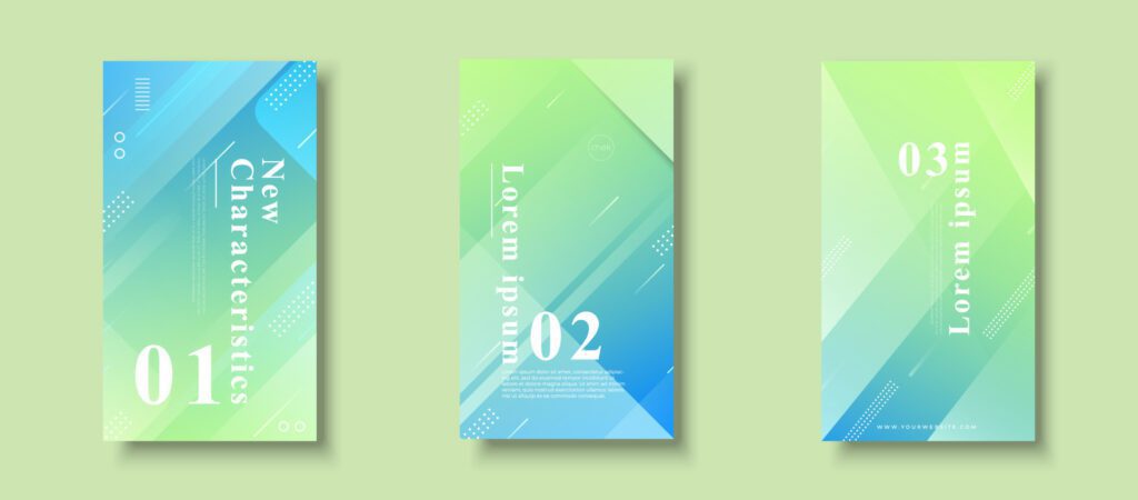 modern background.template story, abstract frame, memphis blue green gradation eps 10 Free Vector