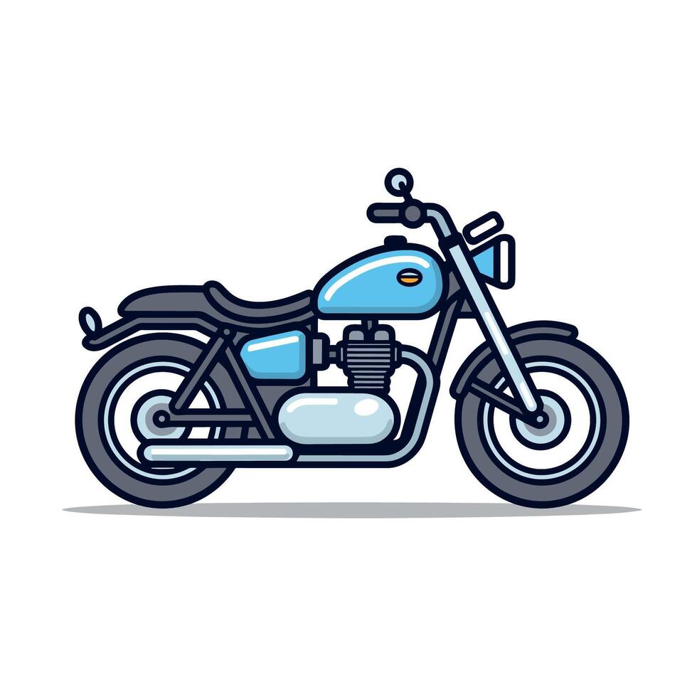 Modern blue motorcycle icon design flat Stock Free