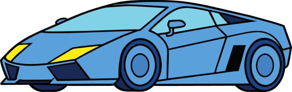 Modern Blue Sports Car Icon Symbol Stock Free