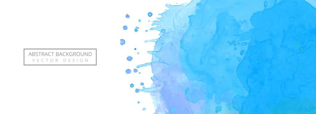 Modern blue watercolor splash banner background Free Vector