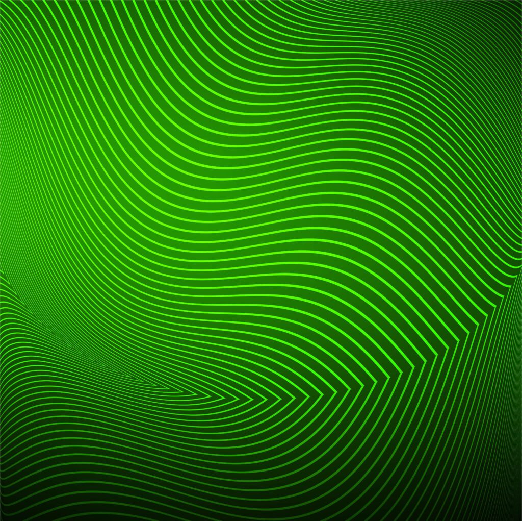 Modern green line wave background vector Free Vector