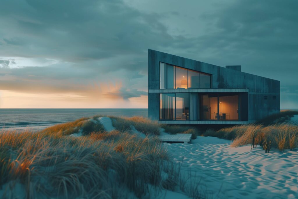 Modern House on the Beach Stock Free