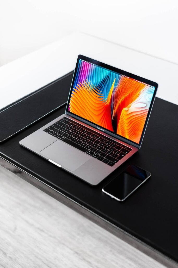 Modern Laptop MacBook Pro Mockup Vertical Free Photo