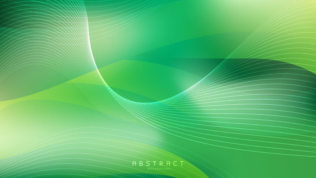 Modern minimalistic abstract background with green white lines ornament. Free Vector