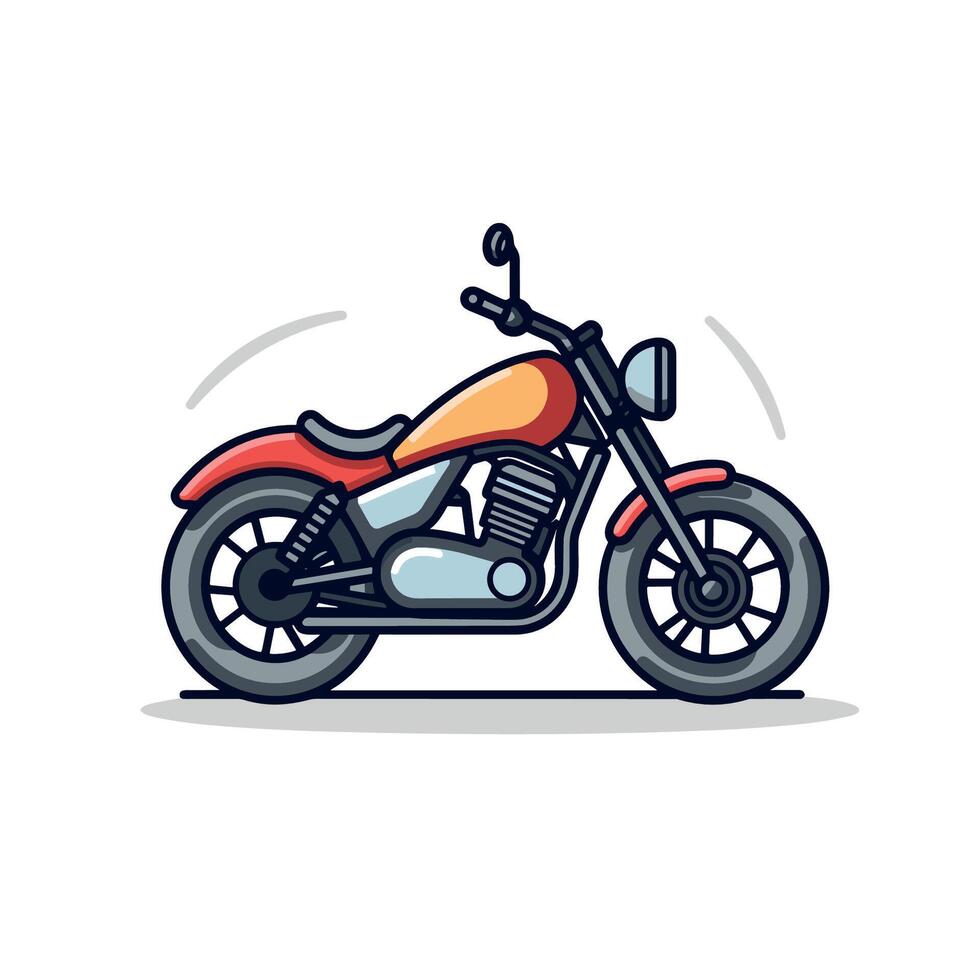 Modern motorcycle icon design flat design Stock Free