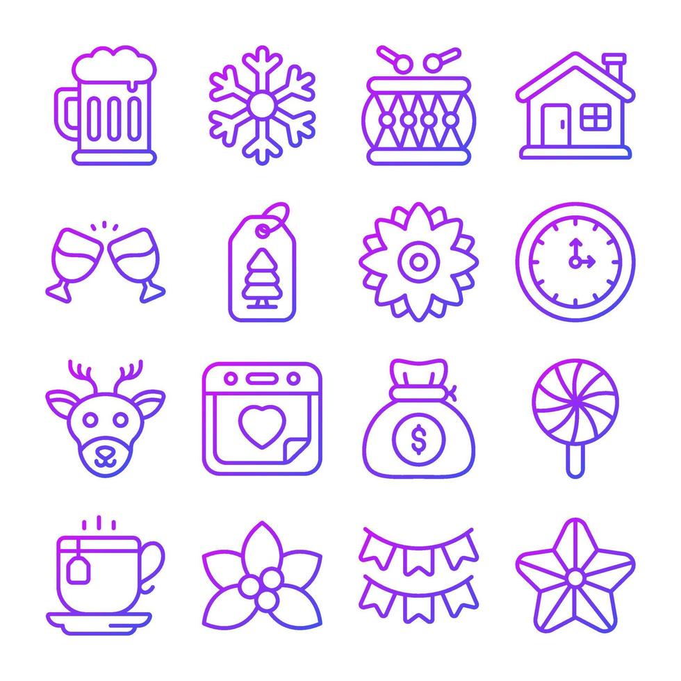 modern style Christmas and New Year icon, Isolated winter holiday symbols Stock Free and Free SVG