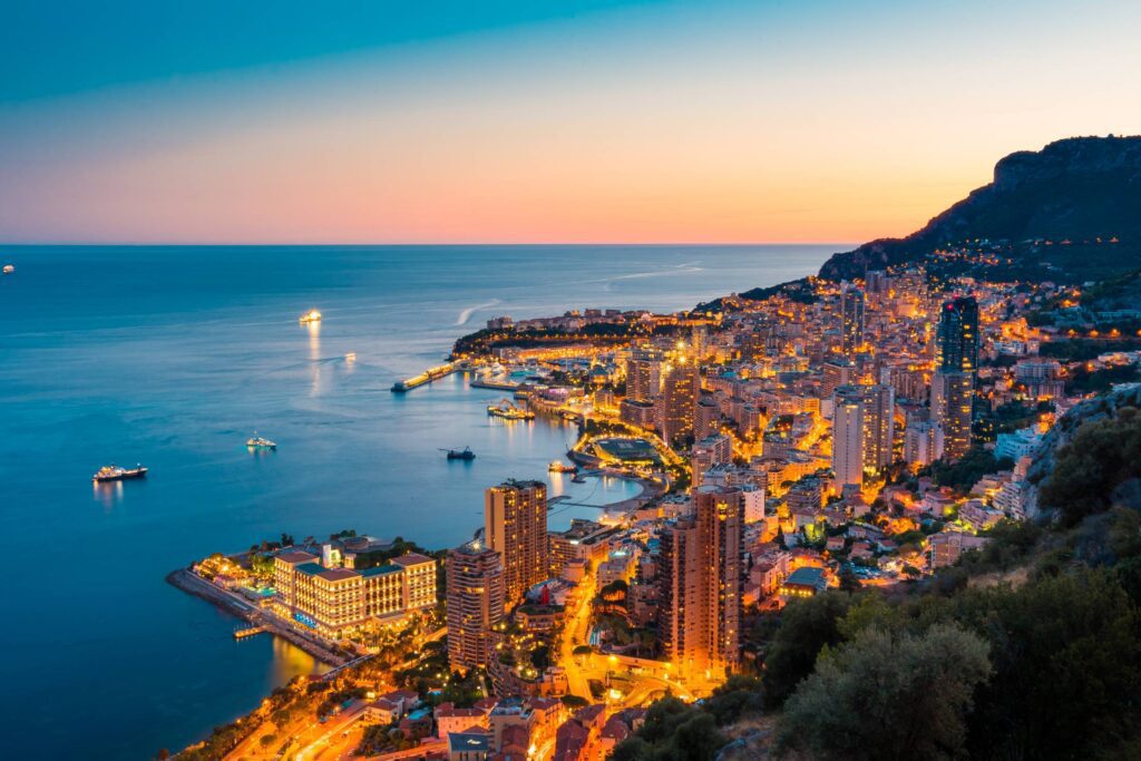 Monaco After Sunset French Riviera Free Photo