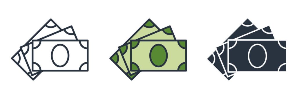 money icon logo vector illustration. finance symbol template for graphic and web design collection Stock Free