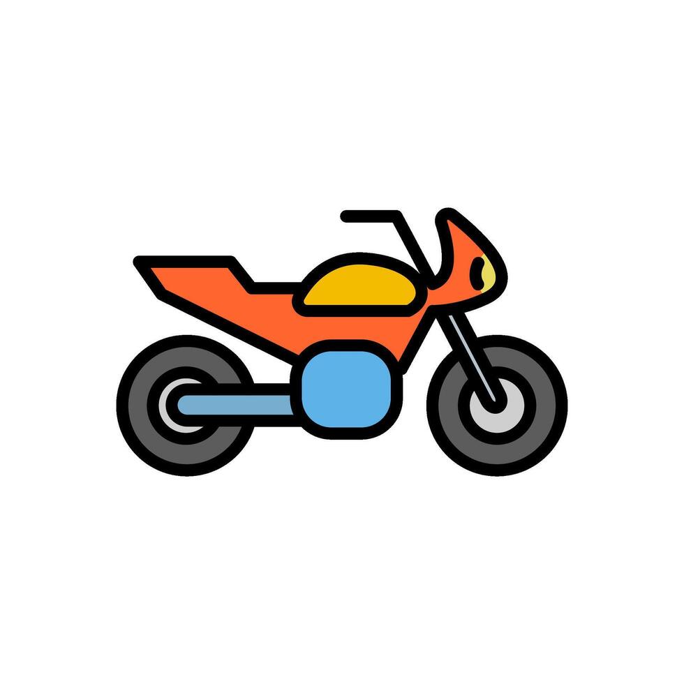 motorbike, colored line icon, isolated background Stock Free