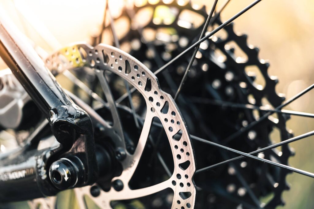 Mountain Bike Wheel with Disc Brake Close Up Free Photo