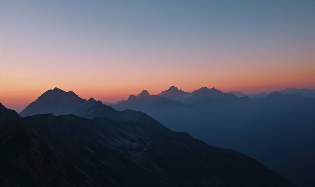 Mountain Landscape After Sunset Stock Free