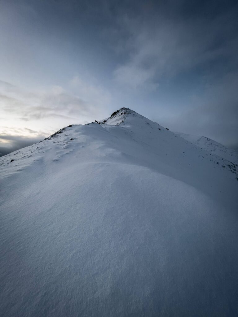 Mountain Ridge with Tiny Dog Silhouette Free Photo