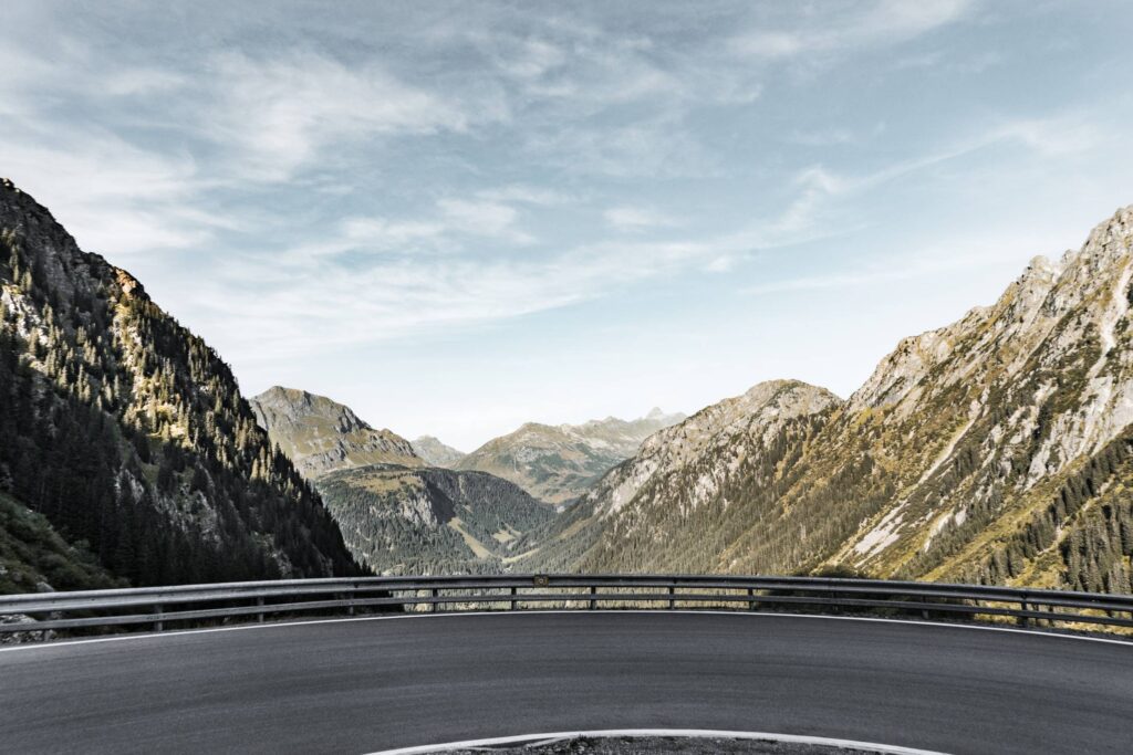 Mountain Road With Panorama Scenery View Free Photo