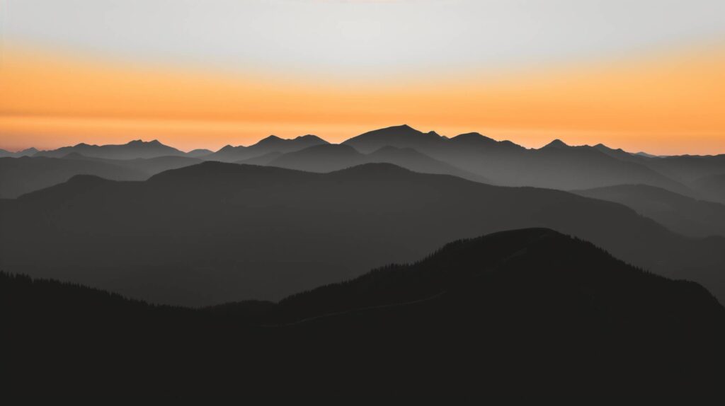 Mountainous Landscape After Sunset Stock Free