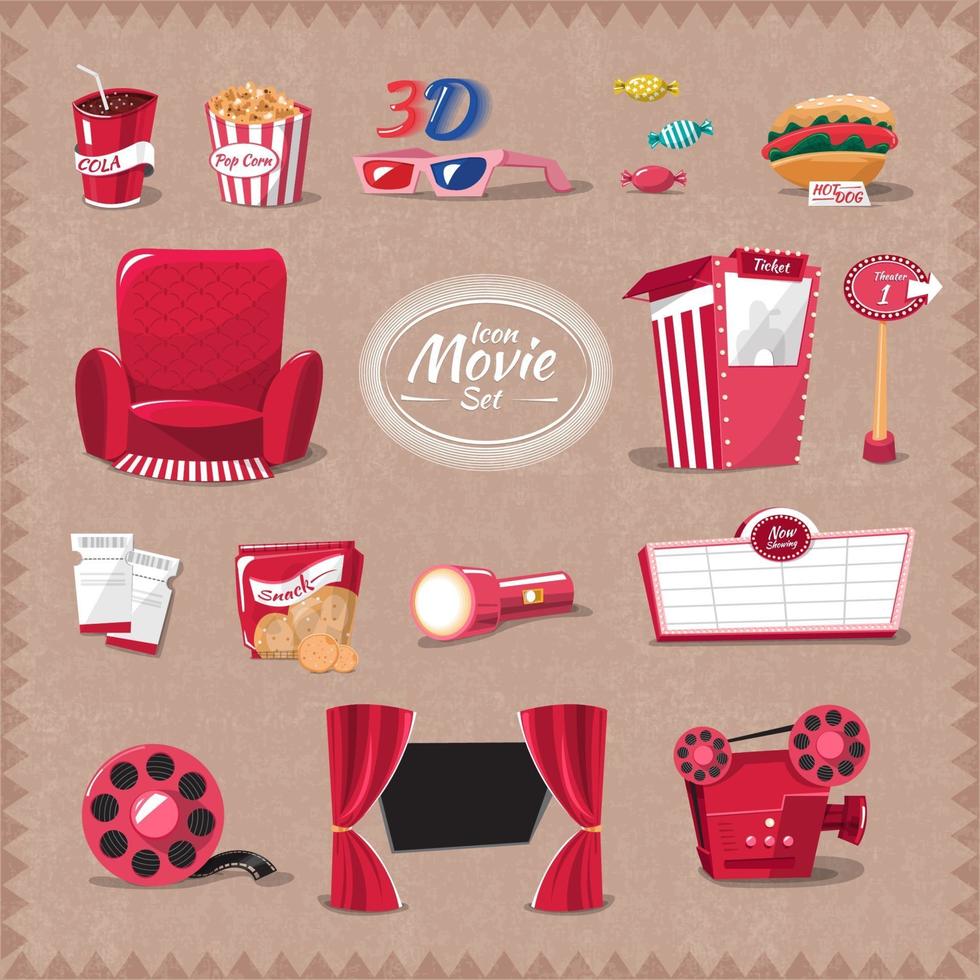 Movie icon set Stock Free