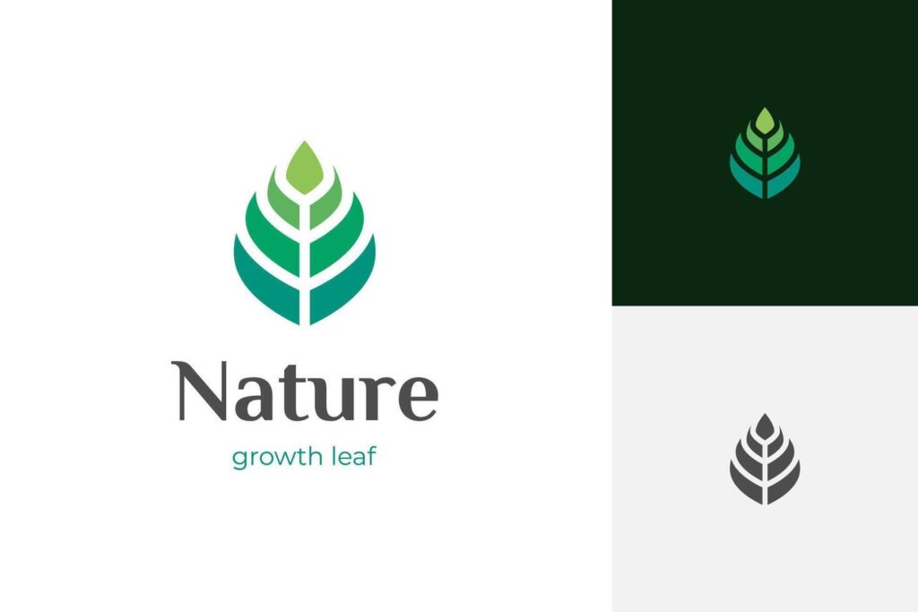 nature leaf growth logo icon design. growing leaf logo symbol illustration design Stock Free