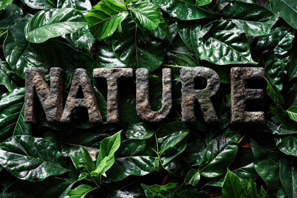 NATURE Wording Made With Rocks Stock Free