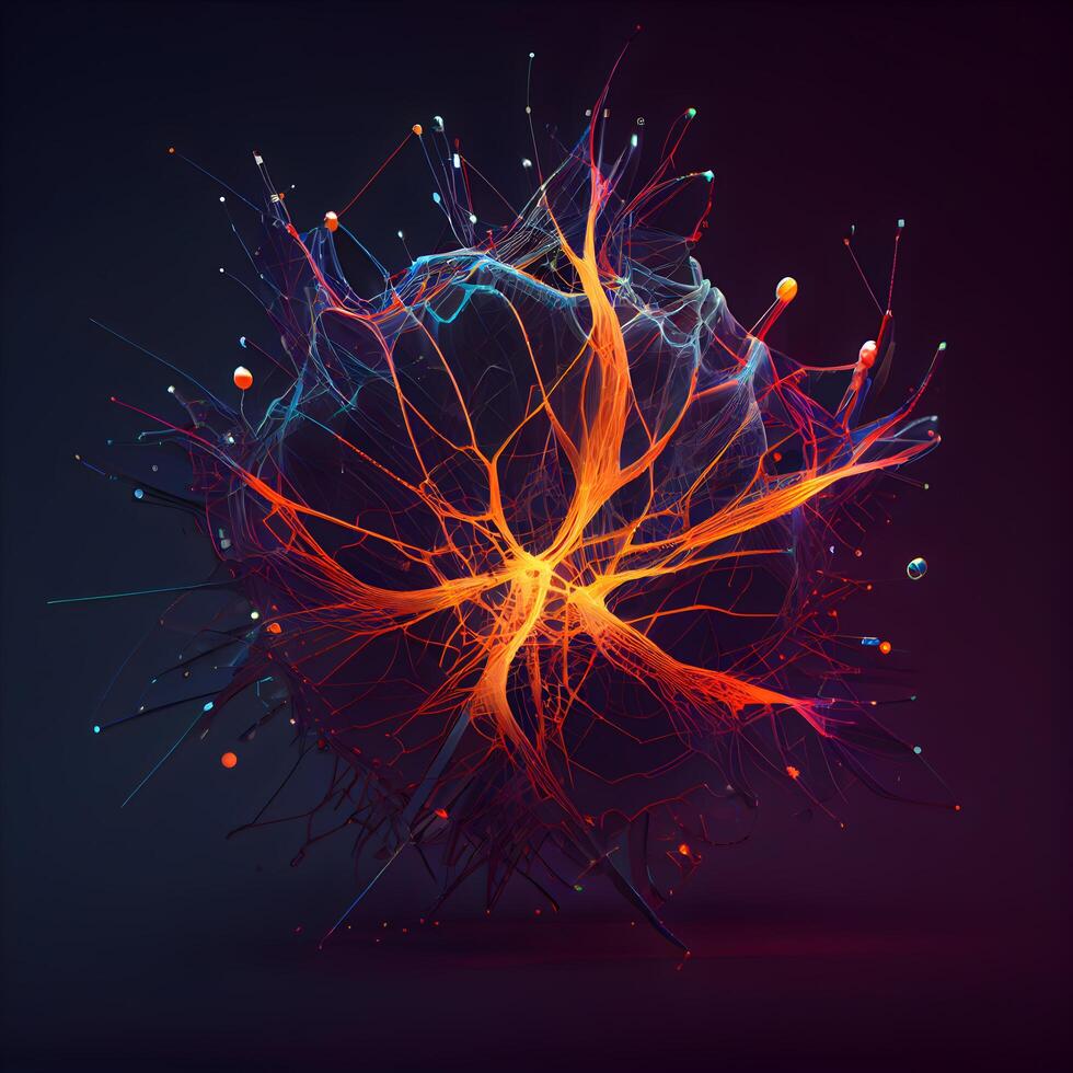 Neuron. 3d illustration. Can be used as a background Stock Free