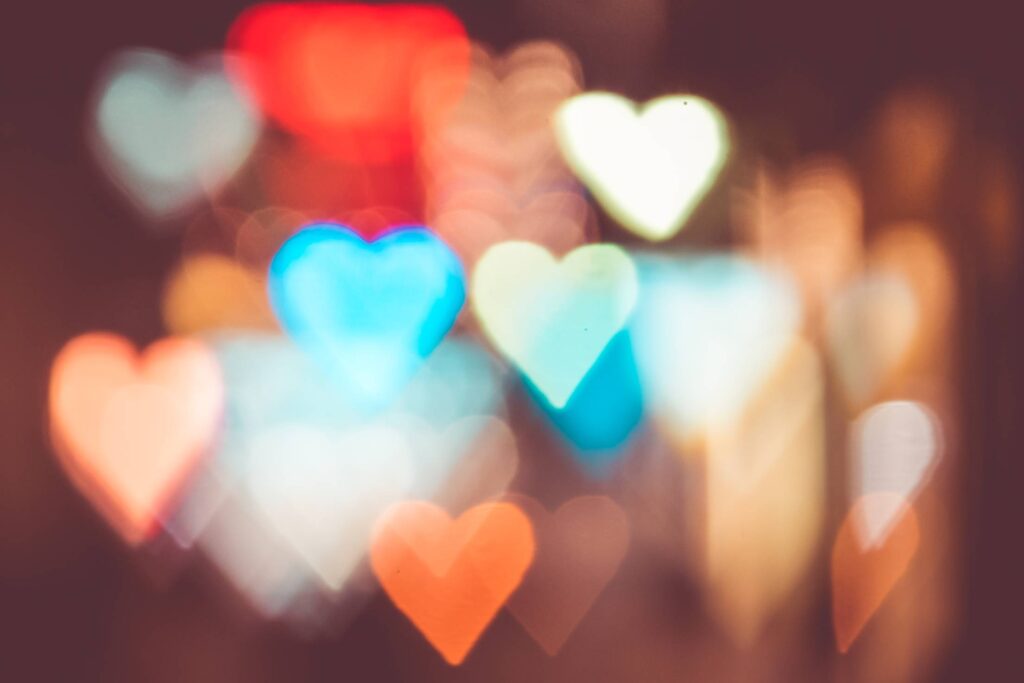 Night City Lights Abstract Heart Bokeh Trick Free Photo