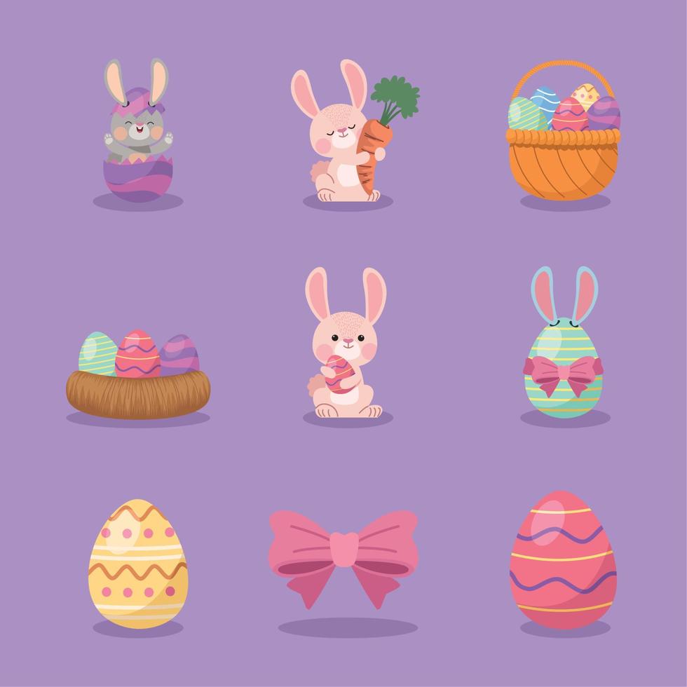 nine easter season icons Stock Free