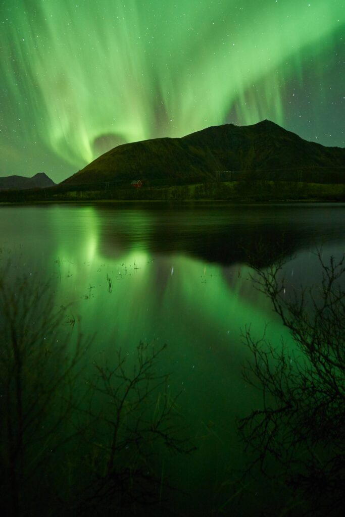 Northernlights Reflection on a Lake Free Photo