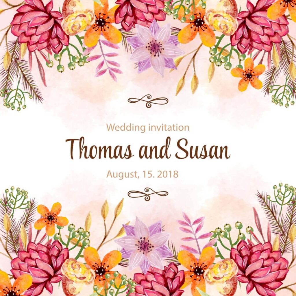 Watercolor wedding invitation