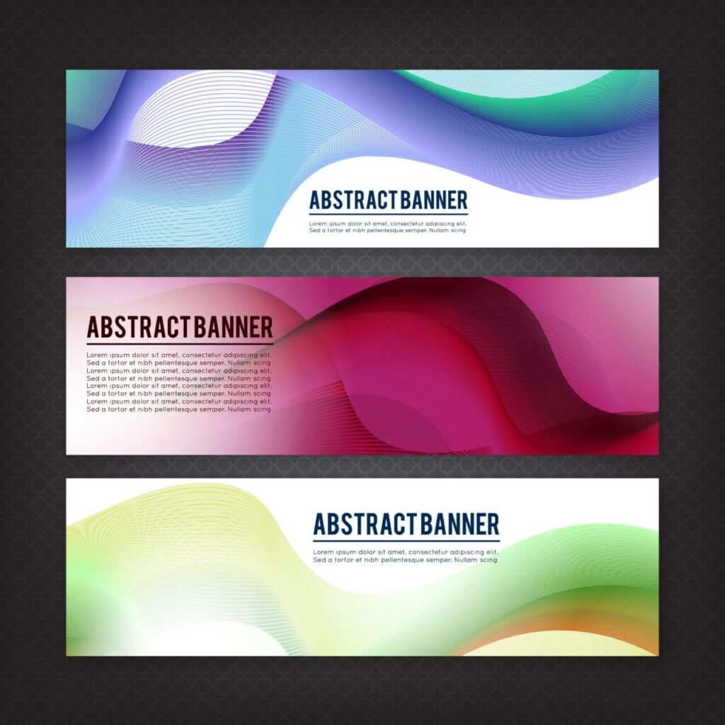 Set of banners with different design elements