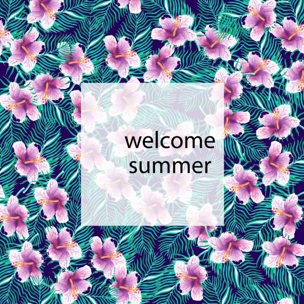 Tropical floral summer background