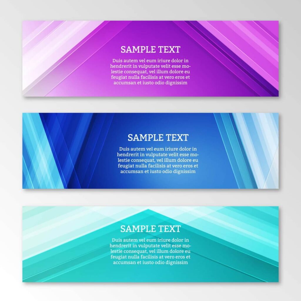 Abstract web banners set with motion modern lines