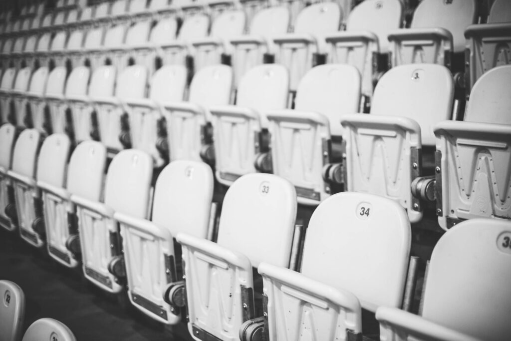 Numbered Stadium Seats in Black and White Free Photo