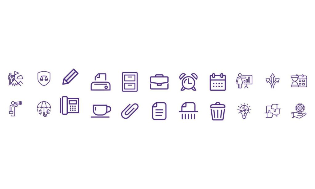 office and business line icons vector design Stock Free