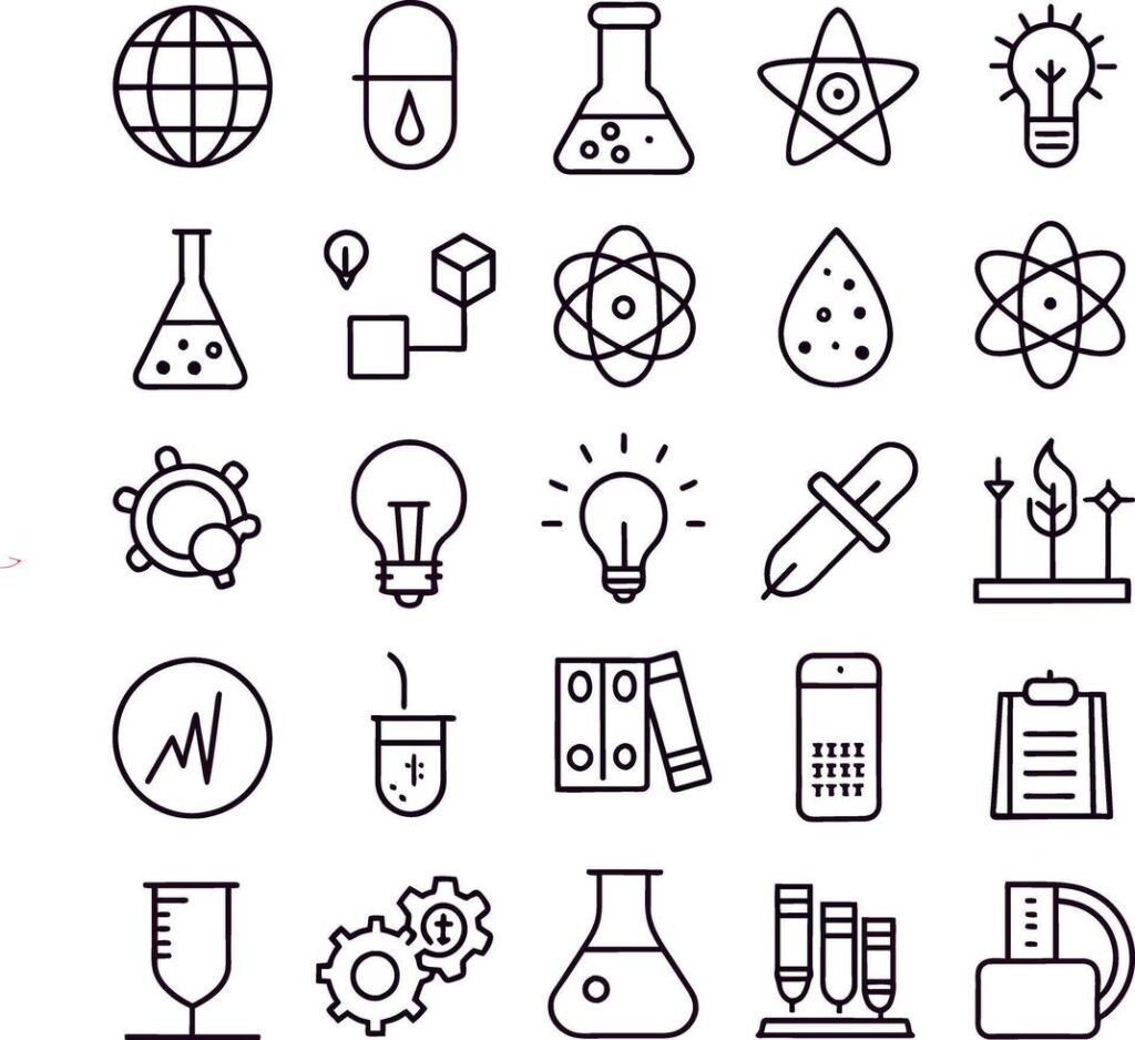 Office equipment icons Stock Free