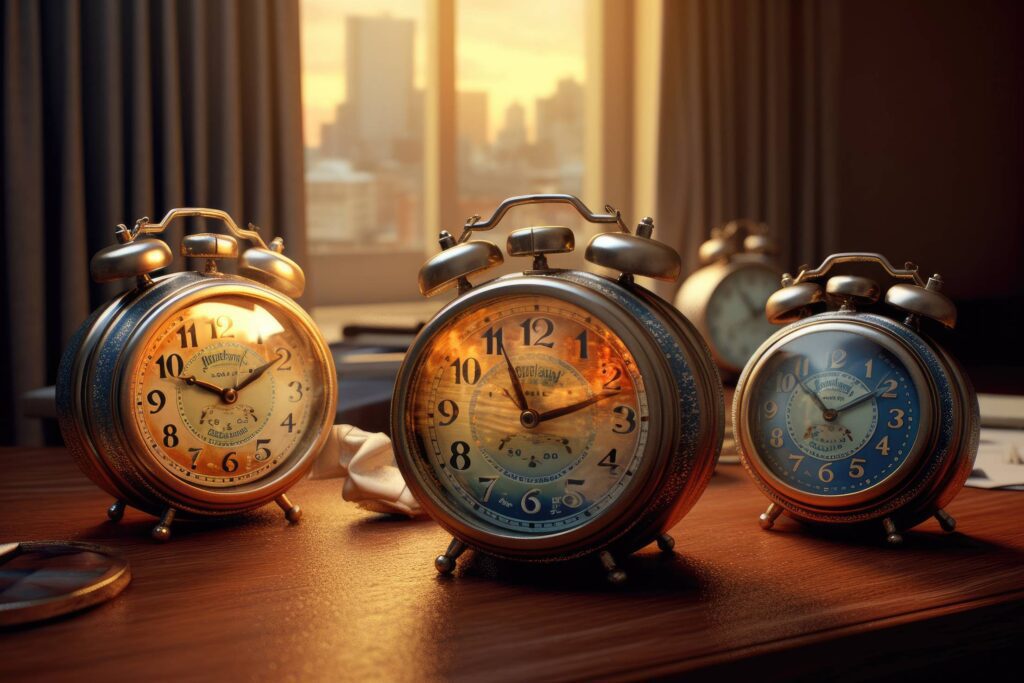 Old Alarm Clocks Analog Time Retro Stock Free