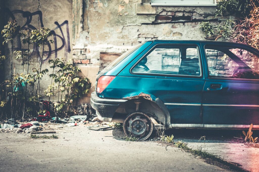 Old Broken and Abandoned Car Free Photo