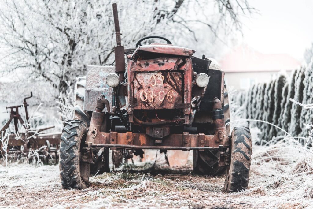 Old Broken Tractor Free Photo