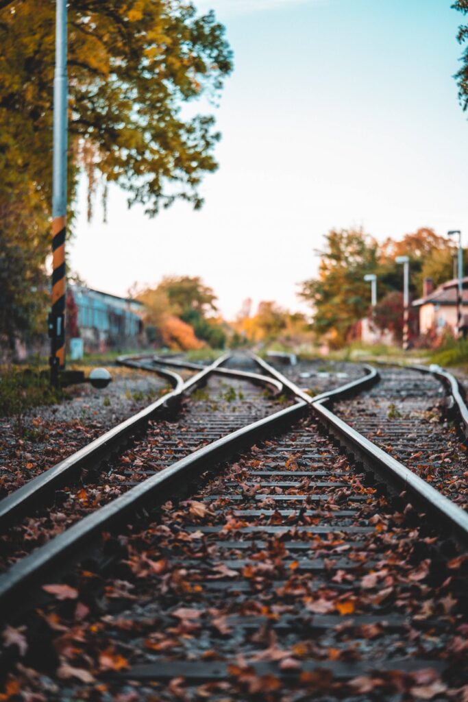 Old Railroad Under Fall Leaves Free Photo