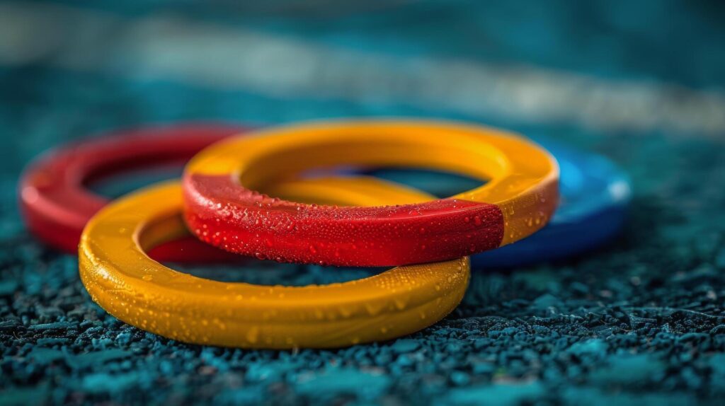 Olympic Rings on Colorful Background Stock Free