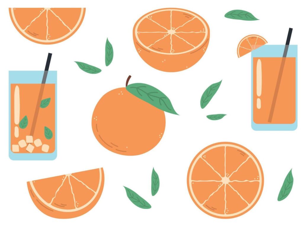 Orange Icon Sheet, orange fresh juice, fruits collection Stock Free