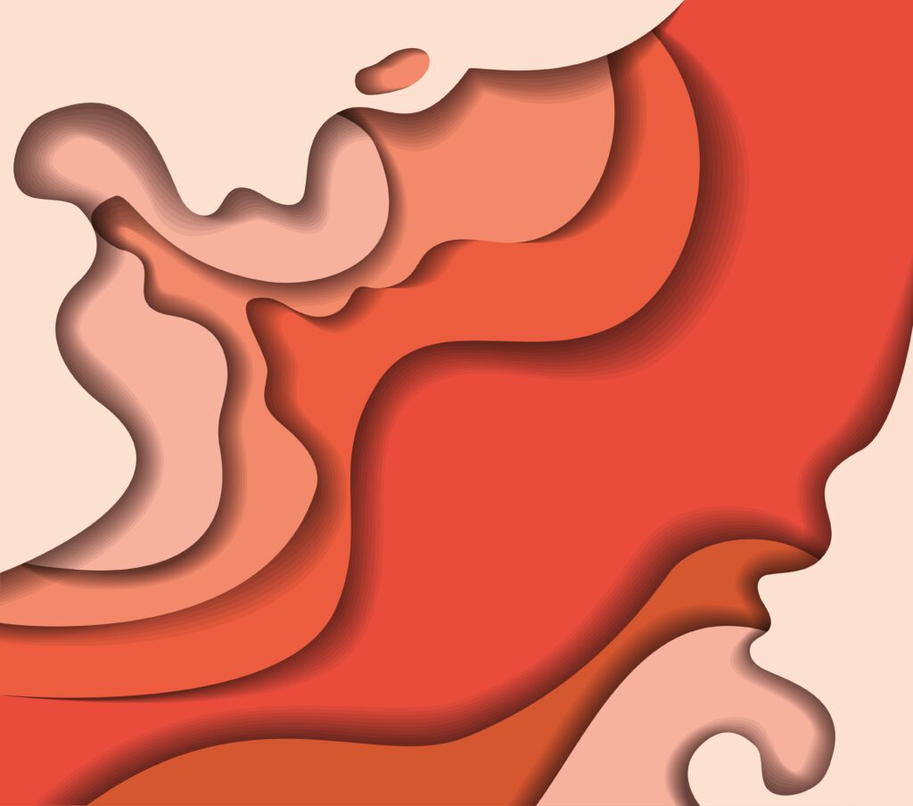 Orange waves background vector design Free Vector