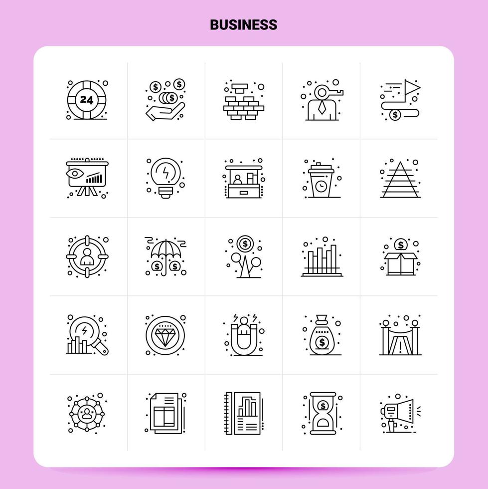 OutLine 25 Business Icon set Vector Line Style Design Black Icons Set Linear pictogram pack Web and Mobile Business ideas design Vector Illustration Stock Free and Free SVG