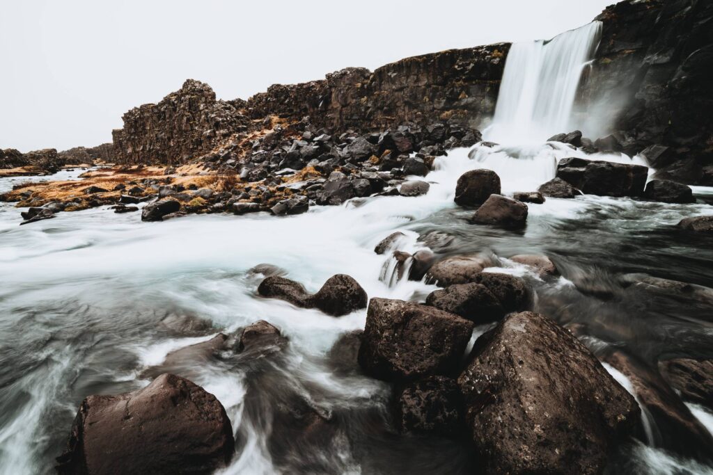 Öxarárfoss Waterfall Iceland Free Photo