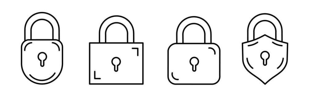 Padlock icons. Padlock thin line icon collection. Stock vector. Stock Free and Free SVG