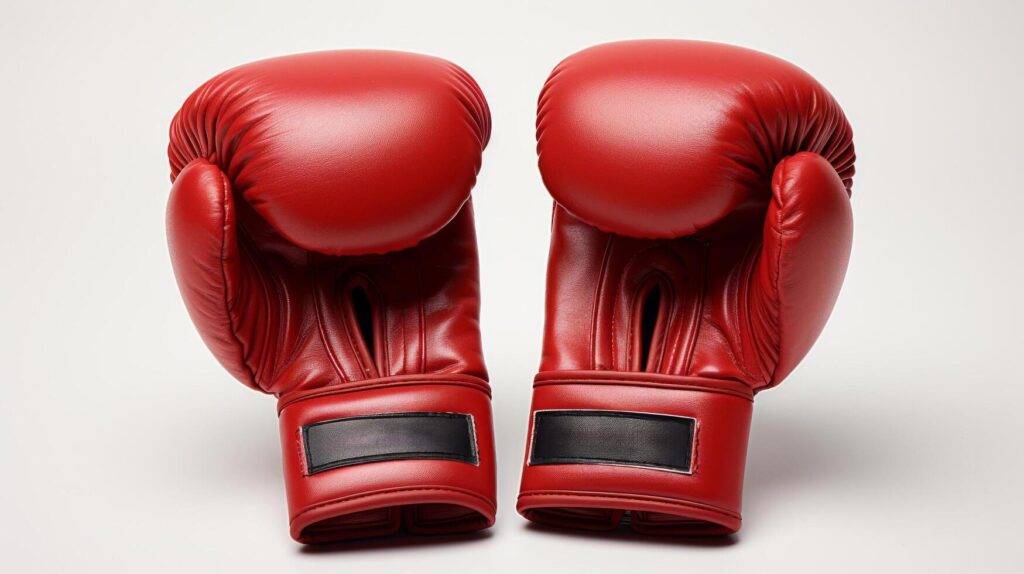 Pair of Red Boxing Gloves on White Background Stock Free