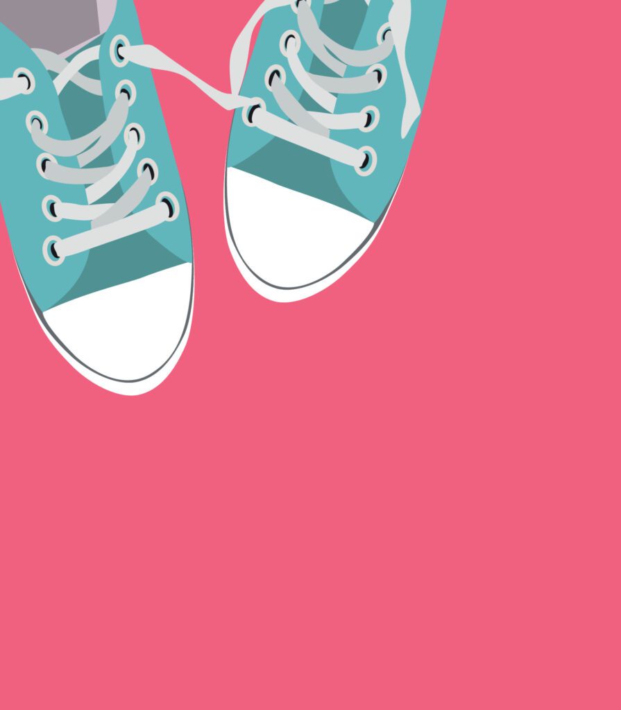 Pair of shoes on color background Vector Illustration Free Vector