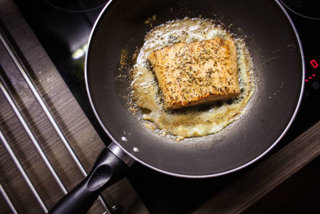 Pan-Seared Salmon Steak Fillet Free Photo