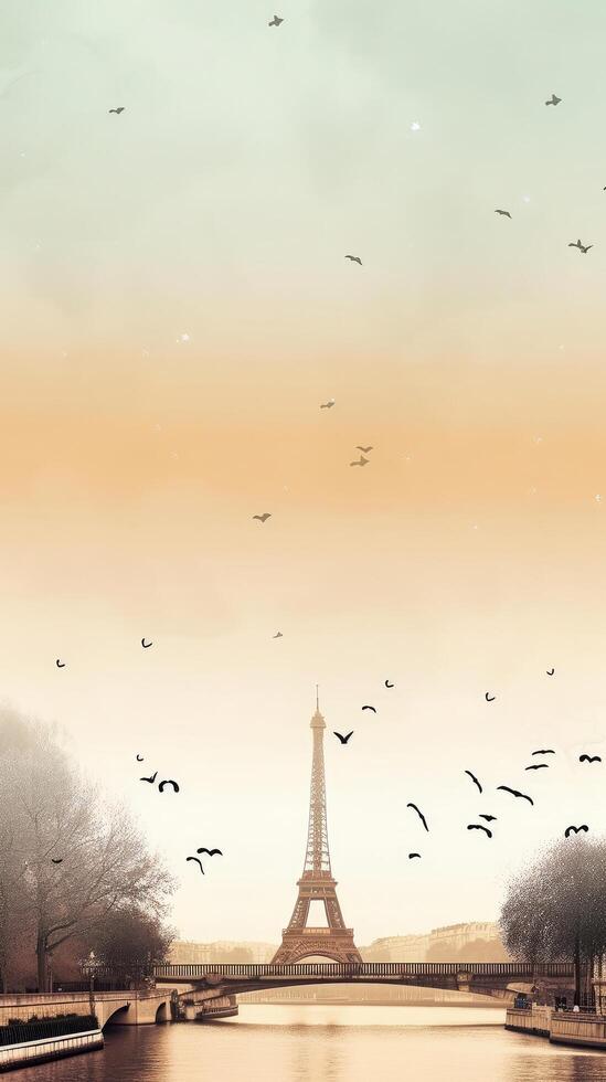 Paris romantic background. Illustration Stock Free