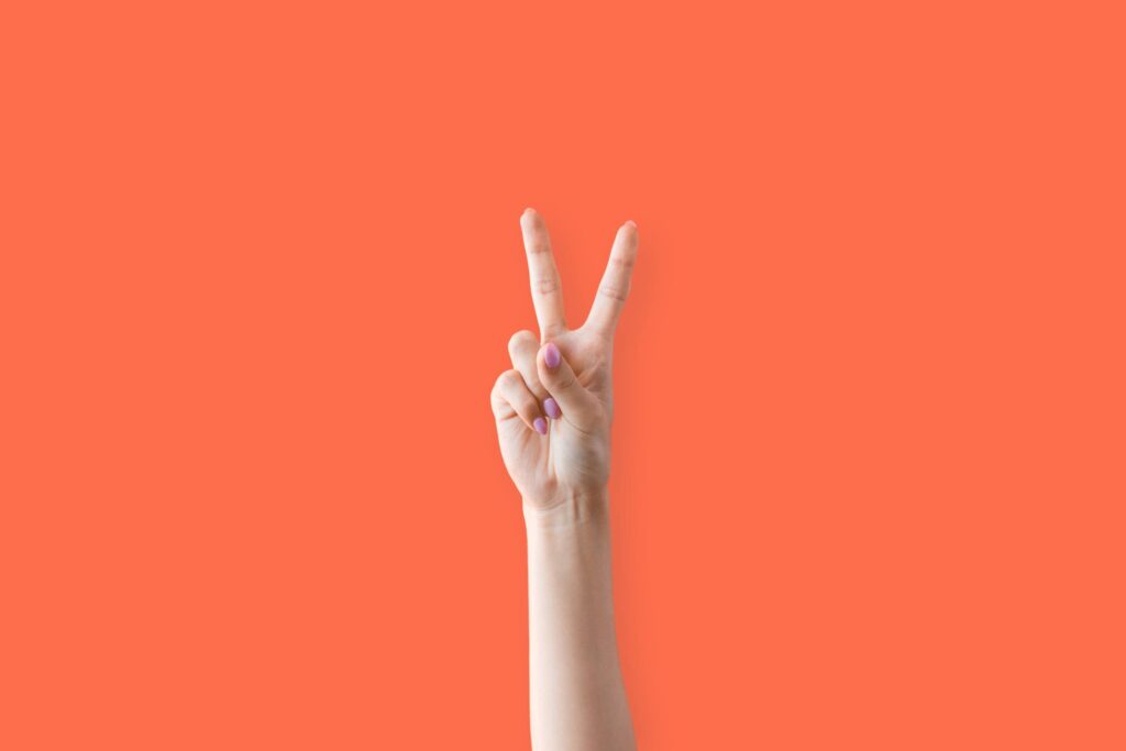 Peace Hand Sign Two Fingers Up Woman Free Photo