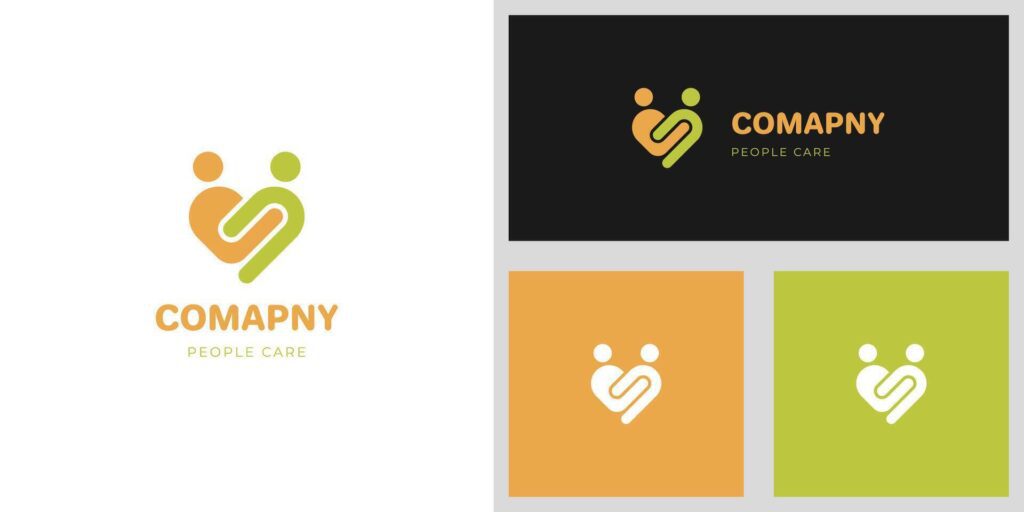 people love care and health Heart logo icon design for Charity and support concept and happy life logo symbol Stock Free