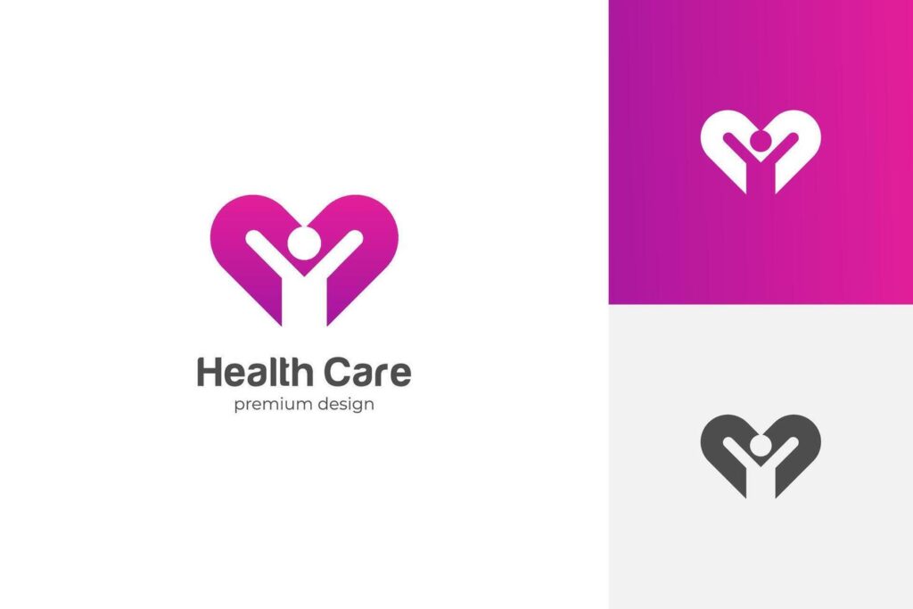 people love care logo icon design. happy human health lifestyle graphic element symbol Stock Free